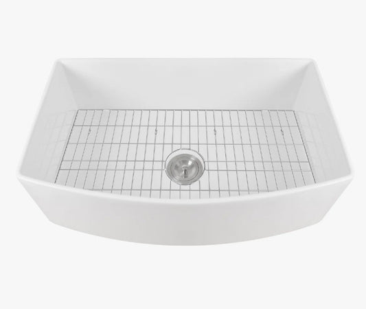 Brand New in Box DeerValley Fireclay 30” Single Basin Curved Farmhouse Kitchen Sink (#222)