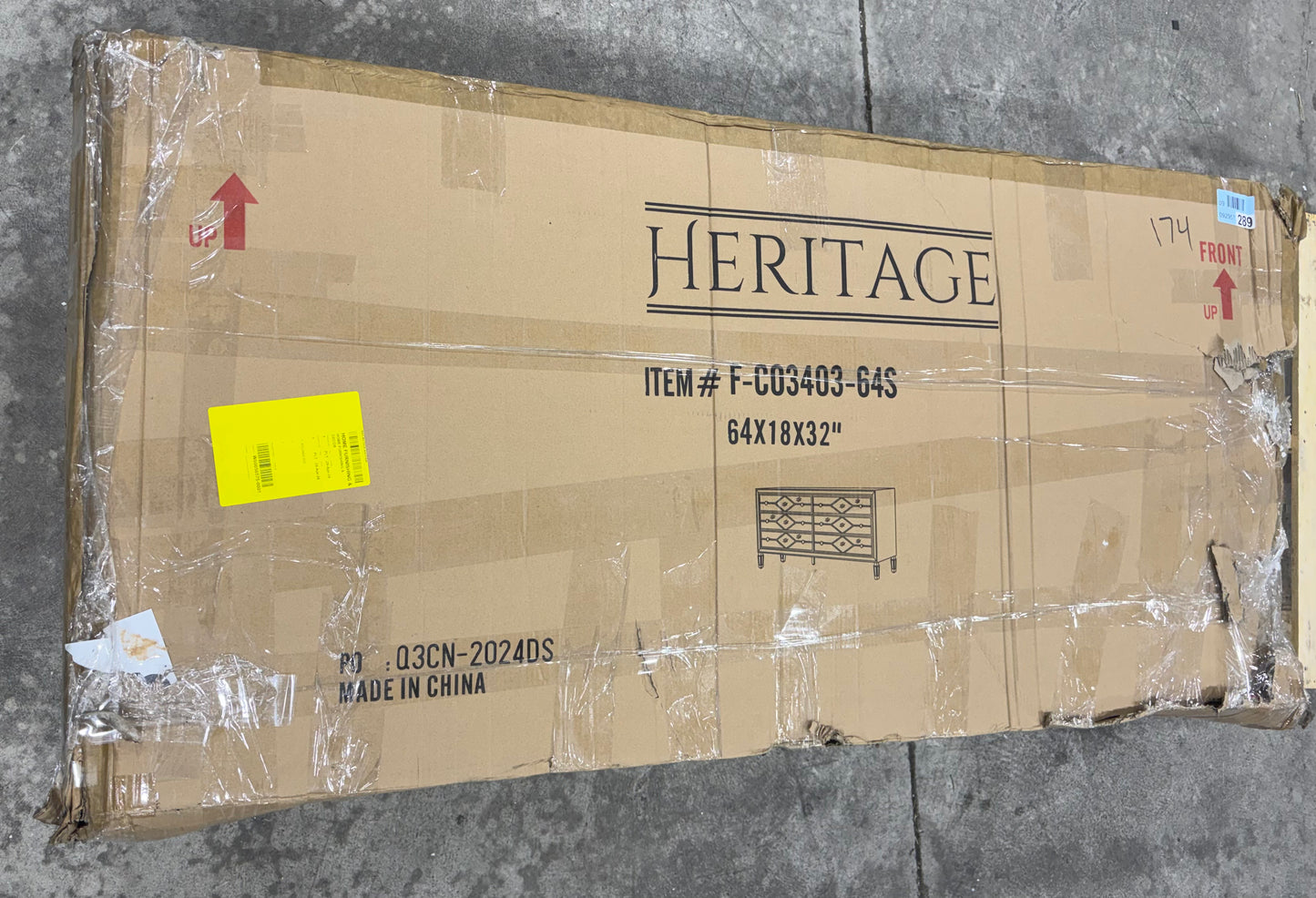 Brand New in Box Bashaw 64'' W 6 - Drawer Dresser, Silver By Willa Arlo Interiors (#174)