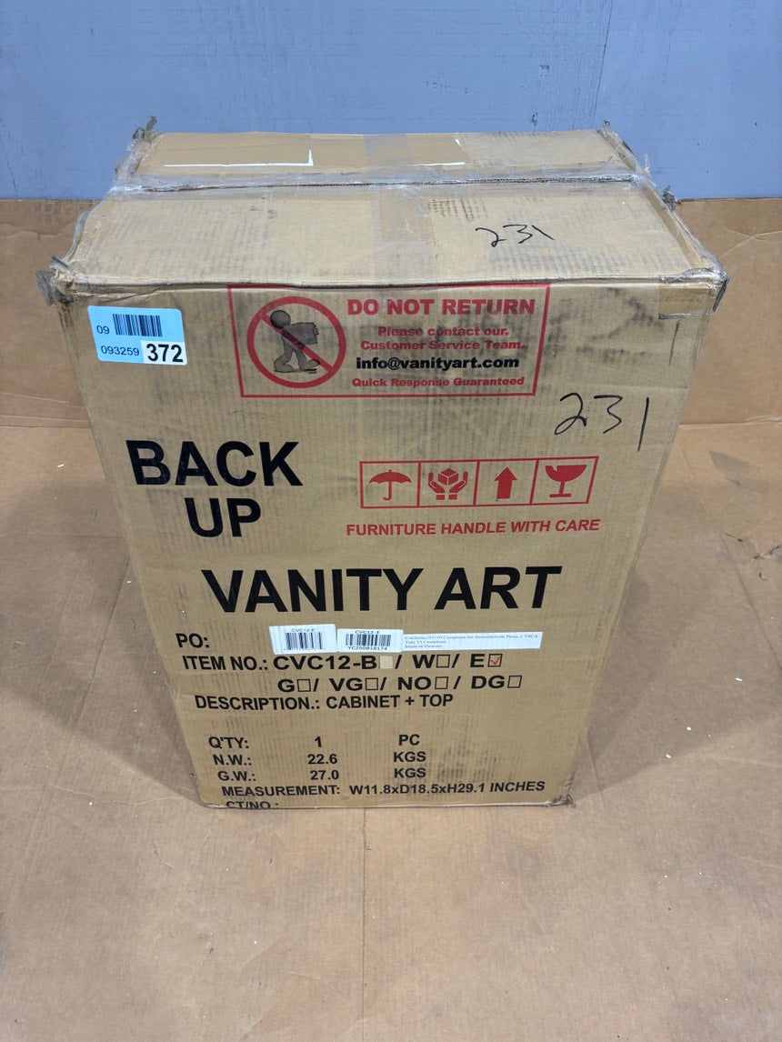Brand New in Box Espresso Bathroom Vanity with White Engineered Marble Top (#231)