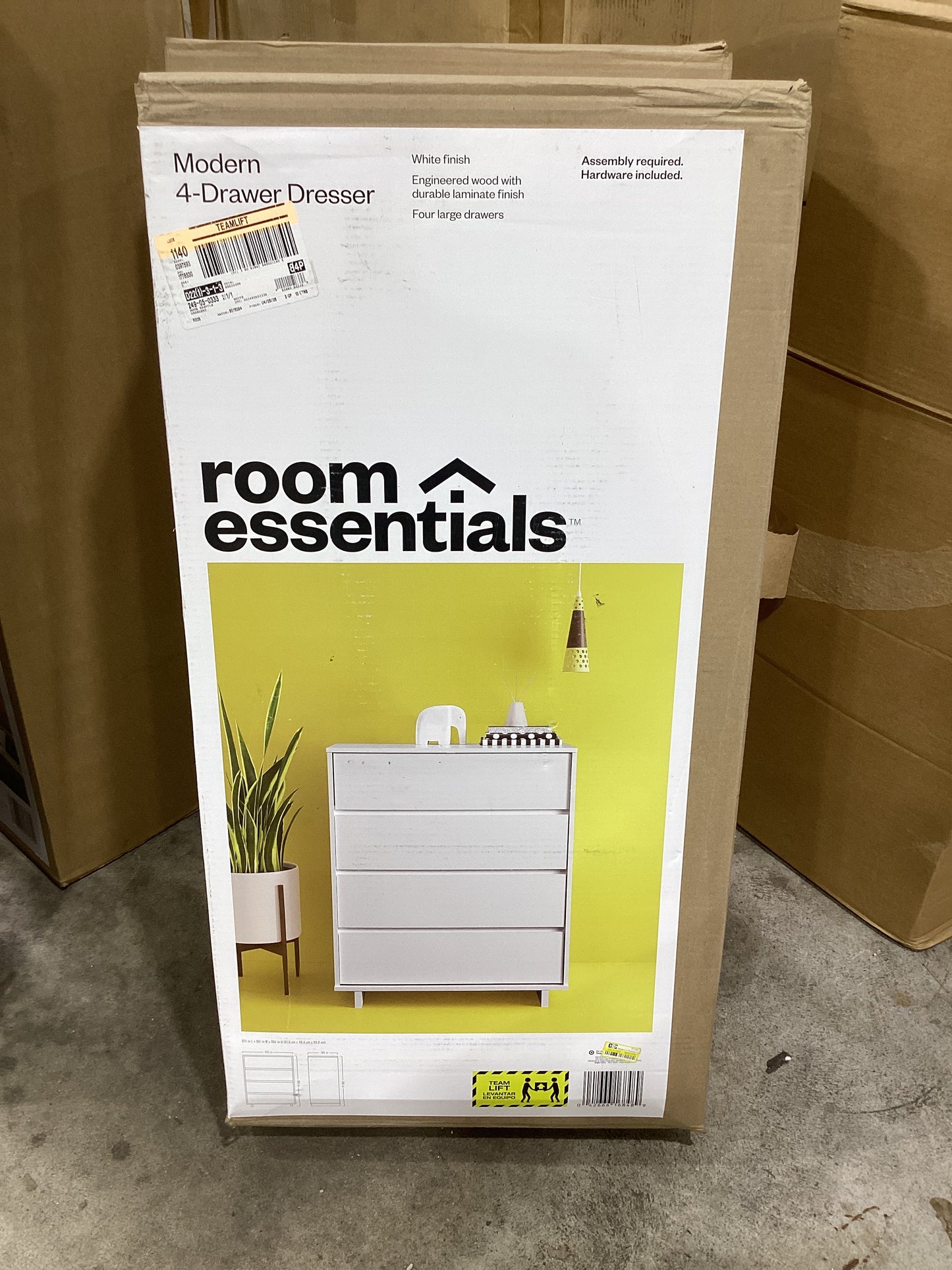Brand New in Box Modern 4 Drawer Dresser Pure White (Three Available) (#252)