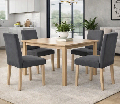 Brand New in Box Dining Chairs Set For 4, Gray Seat / Silver Legs (#303)