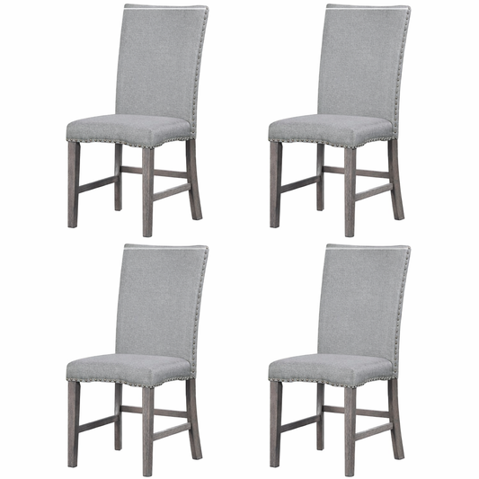Brand New in Box Set of Four Mid-Century Solid Wood Dining Chairs (#159)