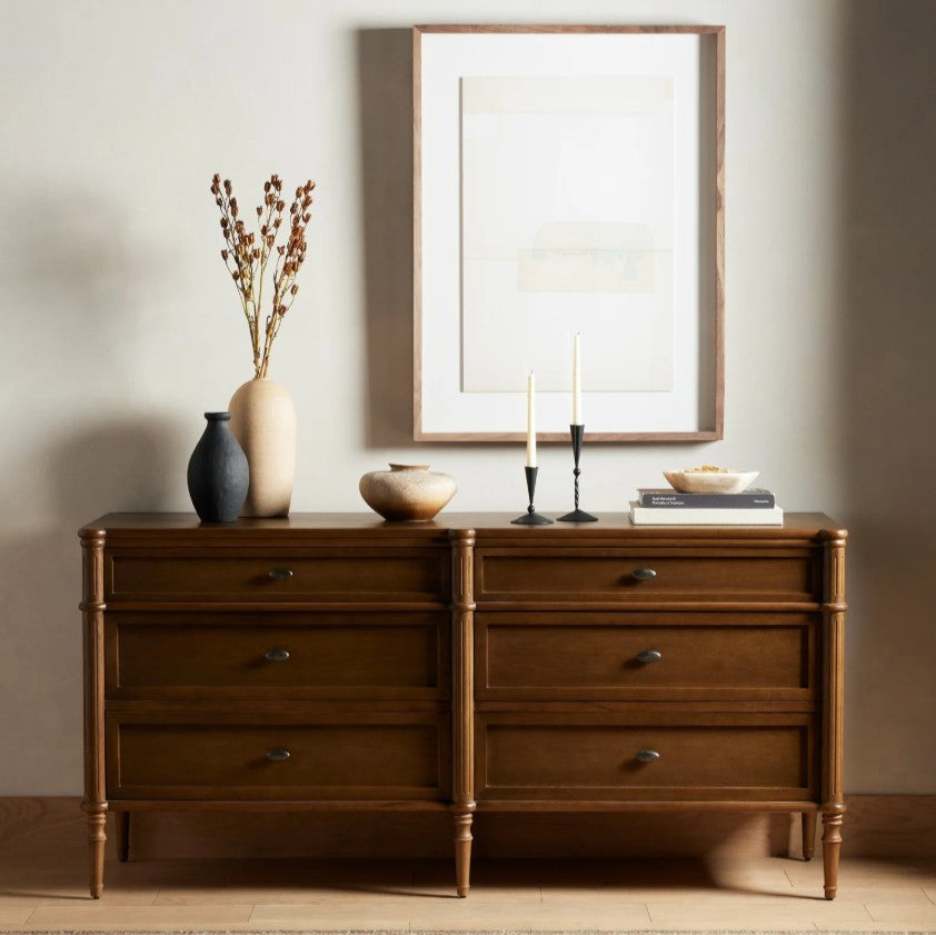 Brand New Toulouse Toasted Oak 6 Drawer Dresser, Brown