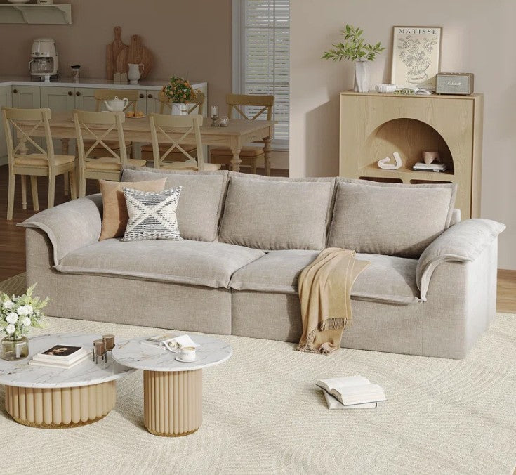 Brand New in Box Oversized Sofa with Extra Deep Seat, Corduroy Upholstered Floor Couch (#204)