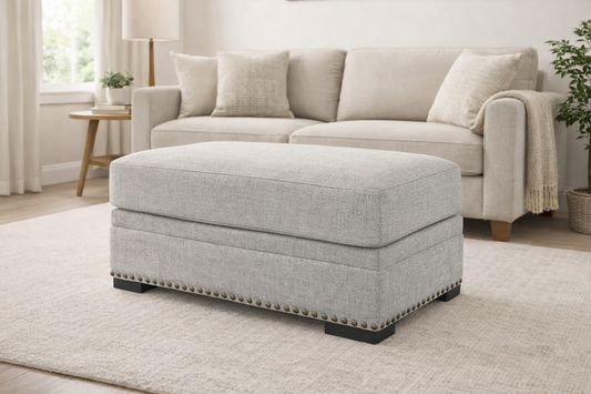 Brand New in Box Golo Polyester Rectangle Accent Ottoman, Gray (#239)