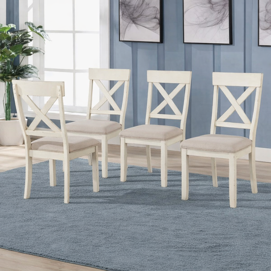 Brand New in Box Cierra Dining Chairs Antique White, Set of Four (#156)