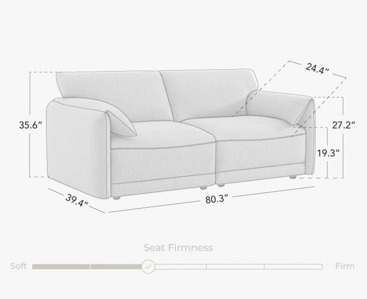 Brand New in Box Deandre 80.3'' Boucle 2-Piece Modular Sofa, Green (#283)