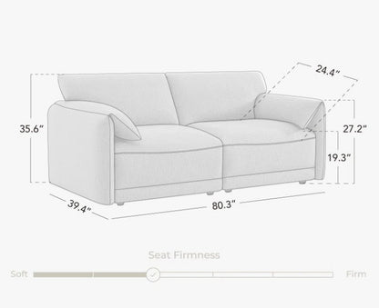 Brand New in Box Deandre 80.3'' Boucle 2-Piece Modular Sofa, Green (#283)