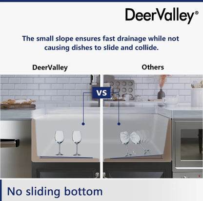 Brand New in Box DeerValley Fireclay 30” Single Basin Curved Farmhouse Kitchen Sink (#222)