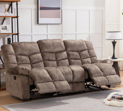 Brand New in Box 2 - Piece Overstuffed Soft Manual Reclining Living Room Set, Brown (#214)