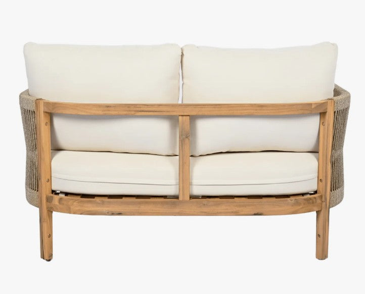 Brand New in Box Harrill Outdoor 2-Piece Conversation Set With Cushions Teak Beige (#216)