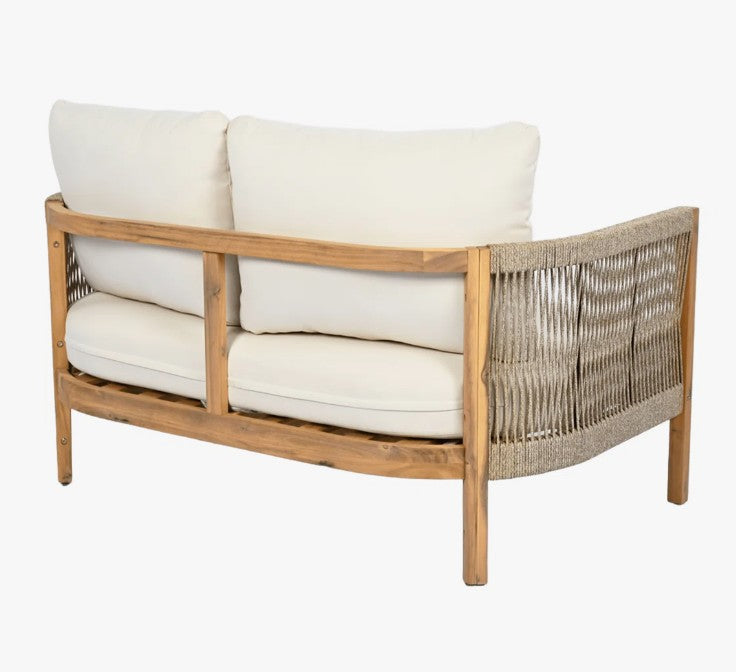 Brand New in Box Harrill Outdoor 2-Piece Conversation Set With Cushions Teak Beige (#216)