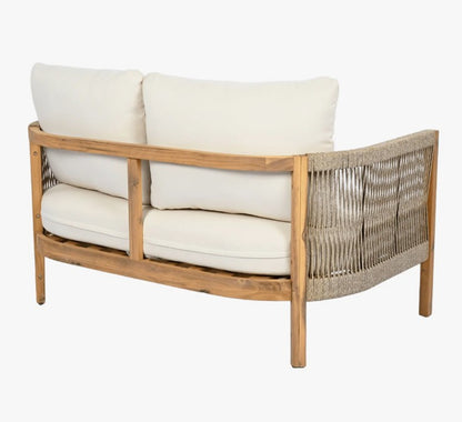 Brand New in Box Harrill Outdoor 2-Piece Conversation Set With Cushions Teak Beige (#216)