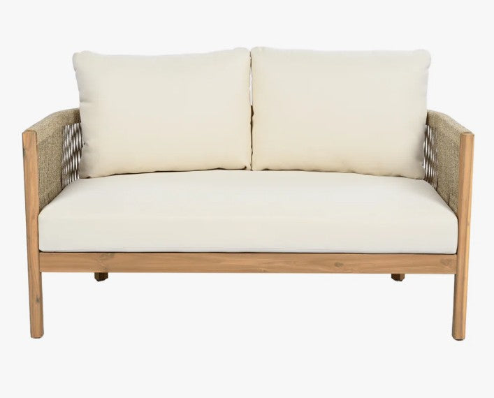Brand New in Box Harrill Outdoor 2-Piece Conversation Set With Cushions Teak Beige (#216)