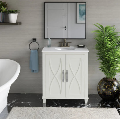 Brand New in Box 30" Single Bathroom Vanity with Adjustable Shelf, White (#206)