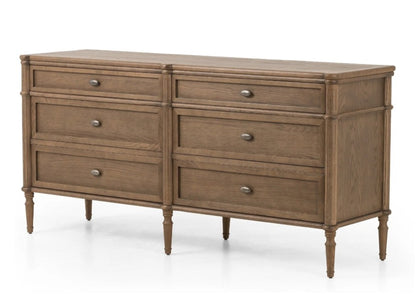 Brand New Toulouse Toasted Oak 6 Drawer Dresser, Brown