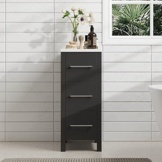 Brand New in Box Espresso Bathroom Vanity with White Engineered Marble Top (#231)