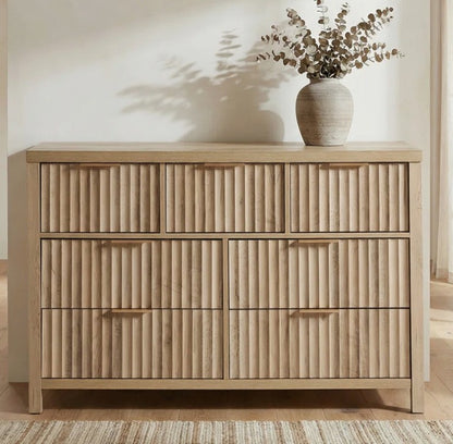 Brand new in box Arrilla 46.5" W Fluted Manufactured Wood 7-Drawer Dresser (#198)