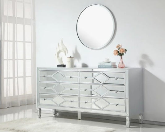 Brand New in Box Bashaw 64'' W 6 - Drawer Dresser, Silver By Willa Arlo Interiors (#174)