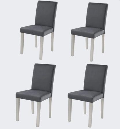 Brand New in Box Dining Chairs Set For 4, Gray Seat / Silver Legs (#303)