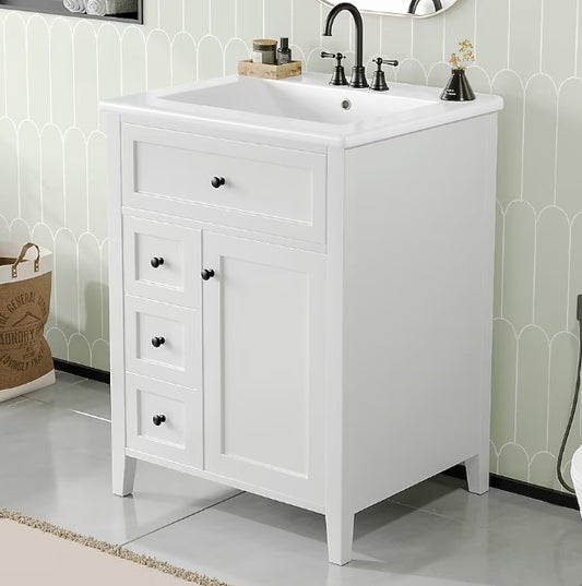 Brand New in Box 24-in White Freestanding Single Sink Bathroom Vanity (#227)
