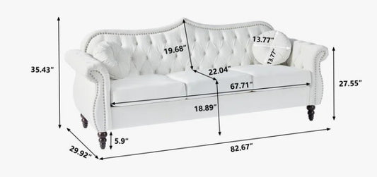 Brand New in Box Cayleigh Velvet Living Room Sofa, White By Alcott Hill (#189)