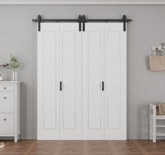 Brand New in Box Double 84 x 64 Interior Bi-Fold Barn Doors, Closet Doors (#105)