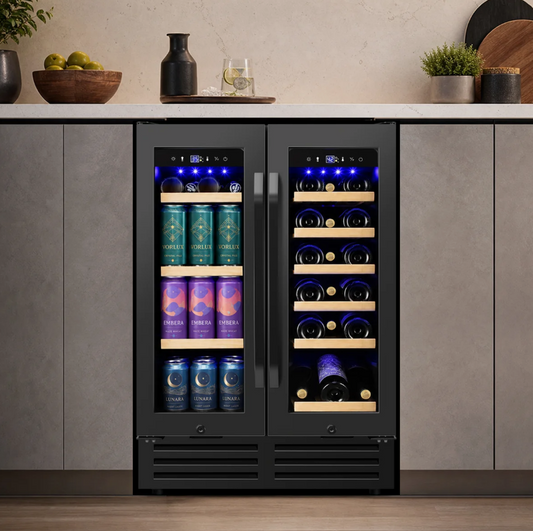 Brand New in Box 24 Inch Dual Zone Built-In and Freestanding Wine & Beverage Refrigerator (#243)