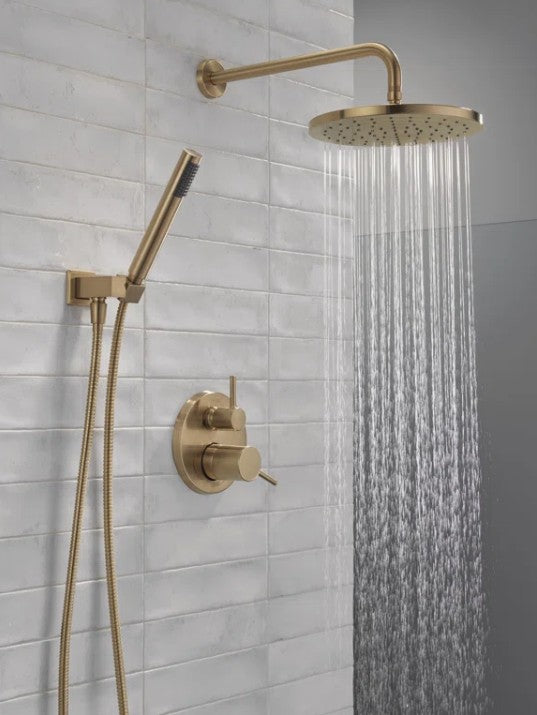 Brand new in box Modern Rain Shower System with Handheld Spray, Champagne Bronze (#197)