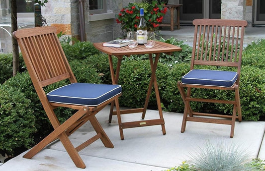 Brand New in Box Wood 3-Piece Square Foldable Bistro Outdoor Furniture Patio Set (#217)
