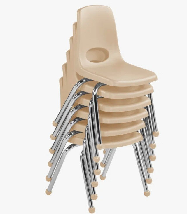 Brand New Stackable Classroom Chairs, Sand Color (#185) (Two sets of 6 Available, Priced per set)