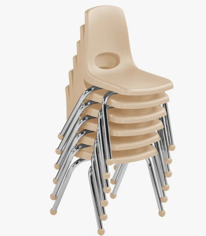 Brand New Stackable Classroom Chairs, Sand Color (#185) (Two sets of 6 Available, Priced per set)