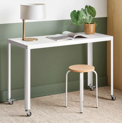 Brand New in Box 45" Rolling Metal Computer Desk Chalk White (#255)