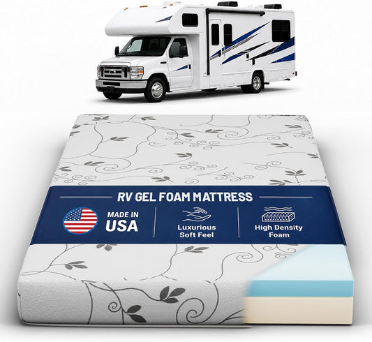 Brand New in Box 8-Inch Gel Memory Foam RV Mattress Replacement, Medium Firm (#249)