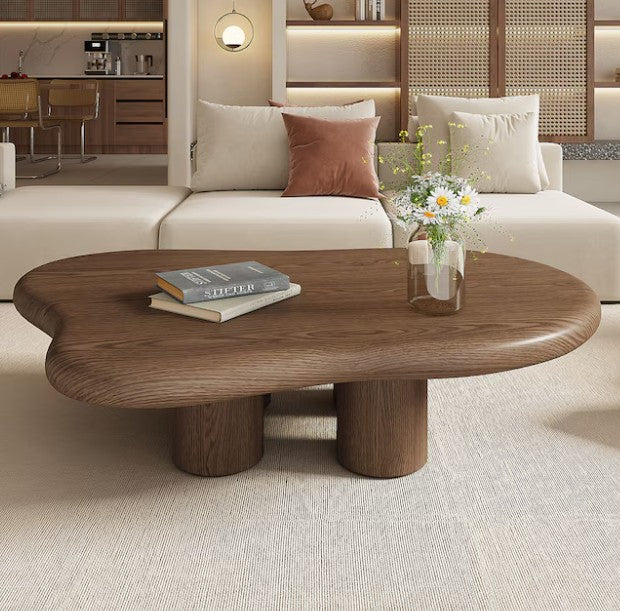 Brand New in Box Oizaye Modern Oval Wood Coffee Table, Brown (#183)
