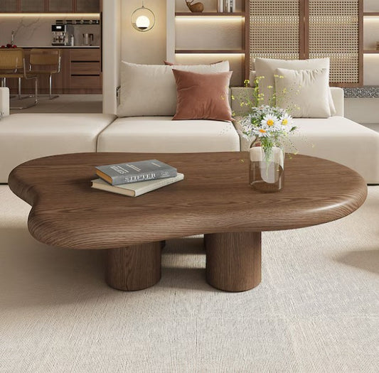 Brand New in Box Oizaye Modern Oval Wood Coffee Table, Brown (#183)