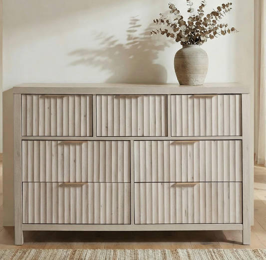 Brand new in box Arrilla 46.5" W Fluted Manufactured Wood 7-Drawer Dresser (#198)