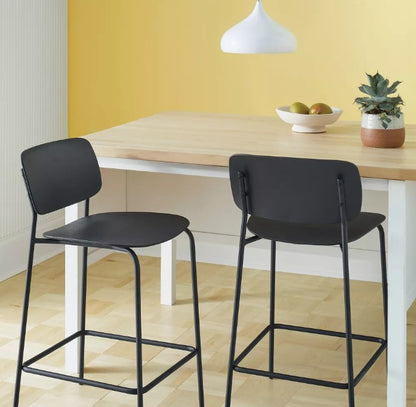 Brand New in Box Set of 2, 24" Counter Height Barstool w/ Footrest, Black (#273)