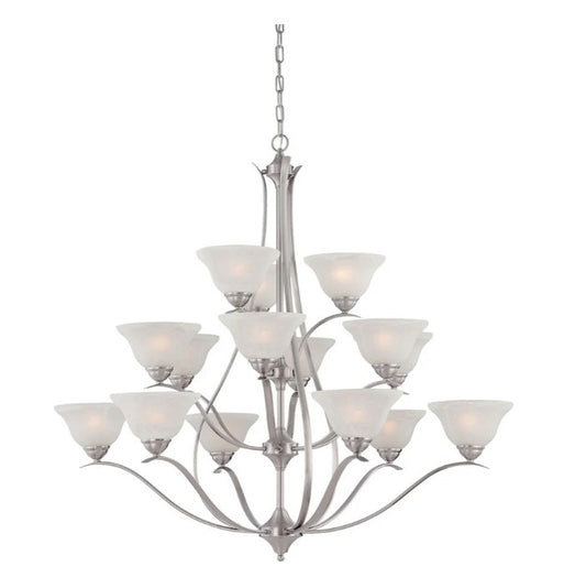 Brand New in Box Thomas Lighting Prestige 15-Light Chandelier in Brushed Nickel (#133)