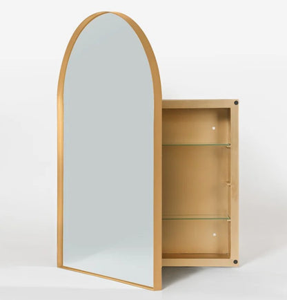 Brand New in Box 24'' W35.9'' H Framed Medicine Cabinet, Gold By Soges (#181)