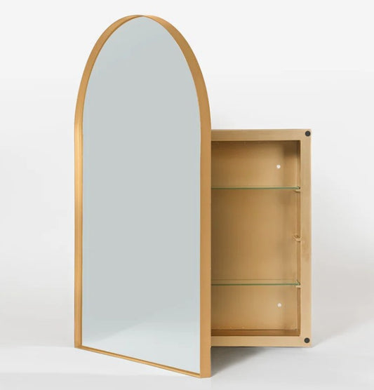 Brand New in Box 24'' W35.9'' H Framed Medicine Cabinet, Gold By Soges (#181)