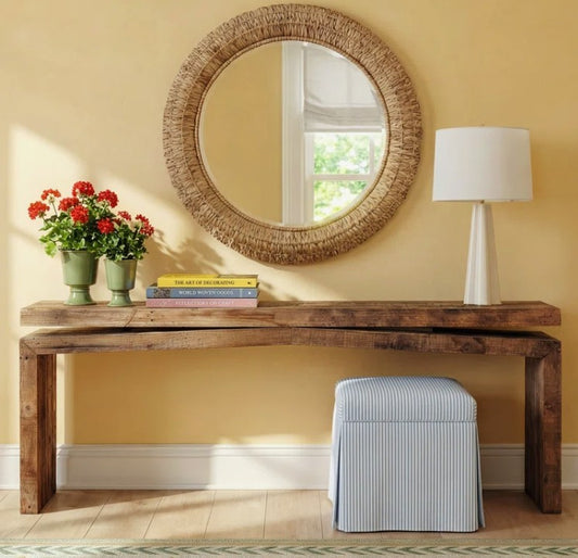 Brand New in Box Henn Solid Wood Console Table, Sierra Rustic Natural (#201)