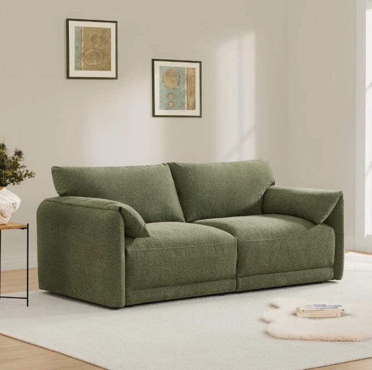 Brand New in Box Deandre 80.3'' Boucle 2-Piece Modular Sofa, Green (#283)