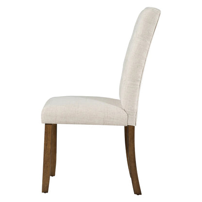 Brand new in box Set of Four Farmhouse Dining Chairs and Bench, Upholstered, Brown/Beige (#162)