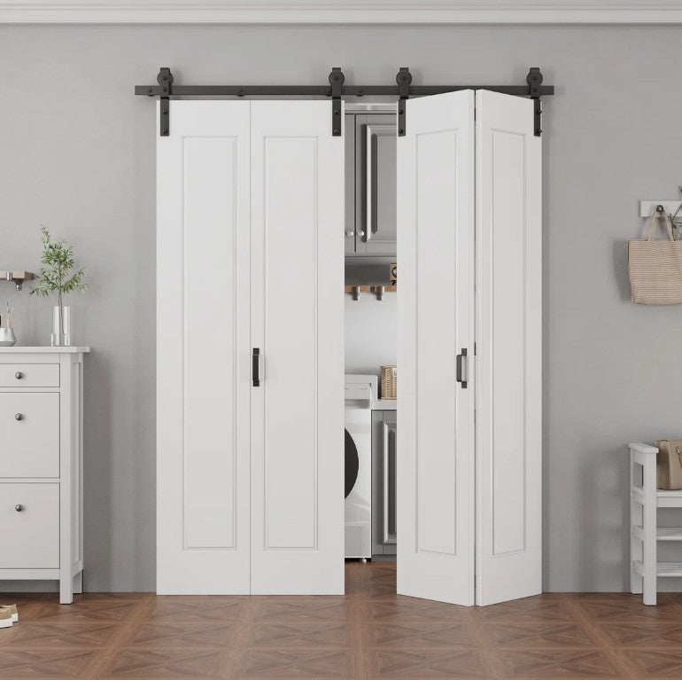 Brand New in Box Double 84 x 64 Interior Bi-Fold Barn Doors, Closet Doors (#105)