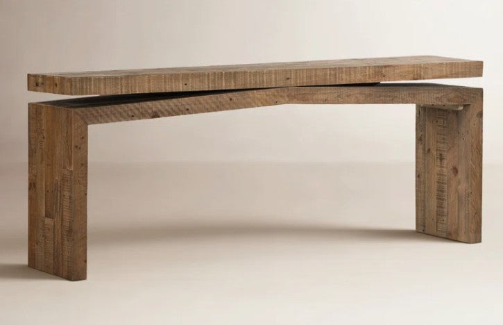 Brand New in Box Henn Solid Wood Console Table, Sierra Rustic Natural (#201)