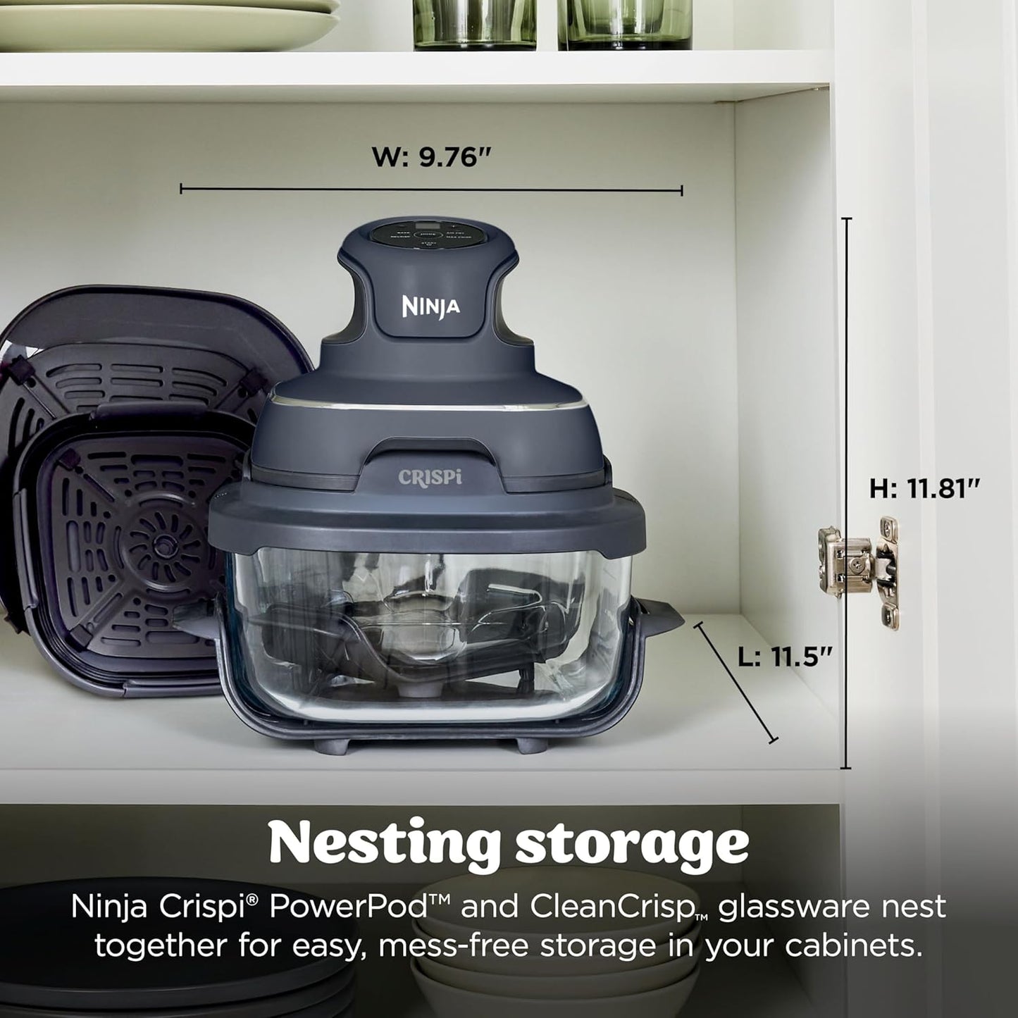 Brand New in Box Ninja Crispi 4 in 1 Glass Air Fryer with Containers & Dishwasher Safe (#218)