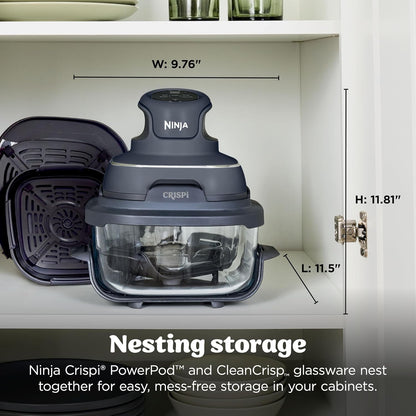 Brand New in Box Ninja Crispi 4 in 1 Glass Air Fryer with Containers & Dishwasher Safe (#218)