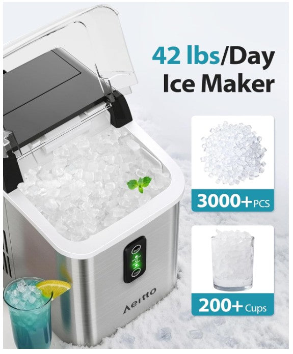 Brand New in Box Aeitto Nugget Ice Maker Countertop, 42lbs/24H with 1.5L Water Tank  (#191)