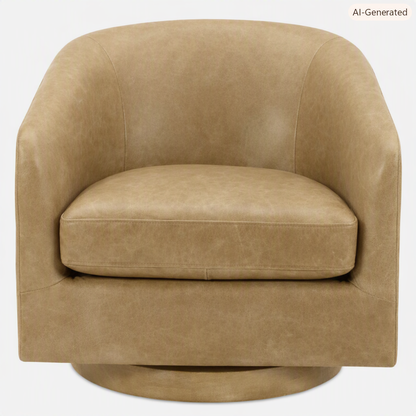 Brand New in Box Kamonte Upholstered Swivel Barrel Chair, Tan (#242)
